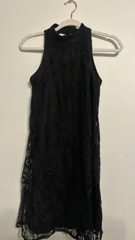 Xhilaration Black Lace Sleeveless Dress Lined Polyester EUC Women's XS