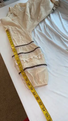 Andthewhy blouse peasant style long sleeve skirted 100% cotton size small NWT