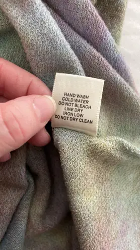 onetheland dress long sleeve unfinished hem rounded neckline sleeve ties Sz MD