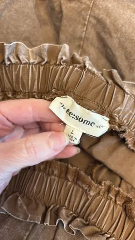 ee:some Eesome pants pull on wide leg w/drawstring ankle 2 pockets elastic waist Sz L