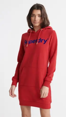 Super Dry RED Tunic Sweatshirt Dress Anthropologie ModCloth Size 6 M