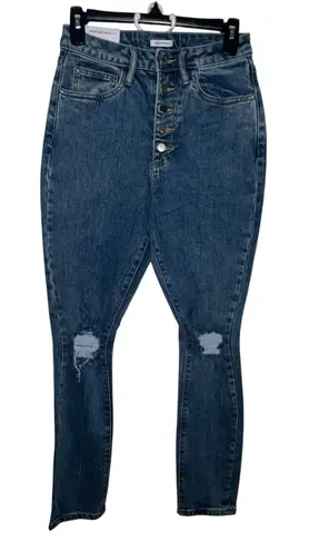 We Wore What Women's 26 Danielle Vintage Straight High Rise Jeans Distressed New Blue