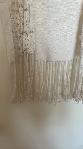 White Boho Fringe Top