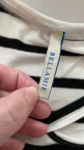 Bellamie blouse loose fit stripes cold shoulder short sleeve cut out Sz large