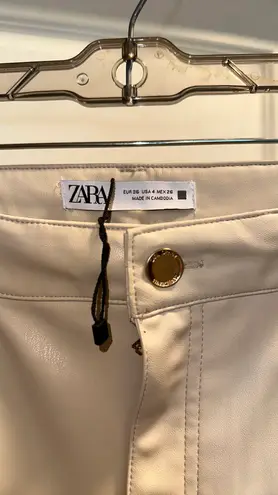 ZARA Slim Flare, Super high-rise leather pants