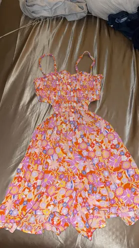 Sky to Moon  Colorful Floral Romper w/ Cut-out - Image 2