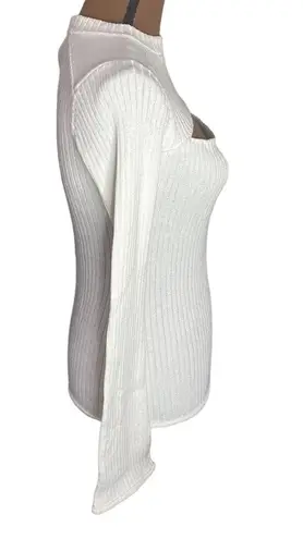 L'Agence L’Agence Pasha Cut Out Ribbed Sweater in white size XS