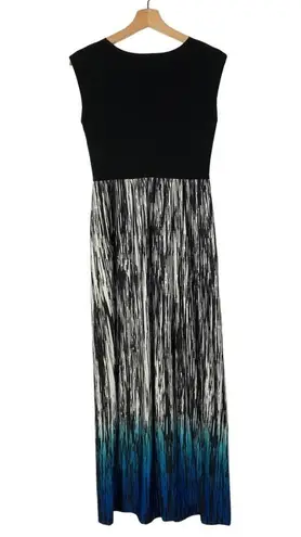 AB Studio Black Wrap Bust Black Blue Ombre Maxi Dress S