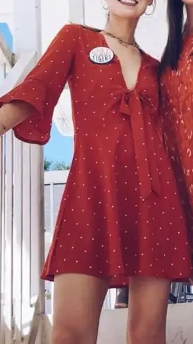 Nasty Gal Orange Polka dot Dress   