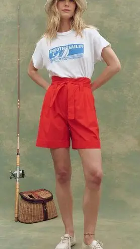 The Great. The Pleated Trouser Short. Size 1 New Red