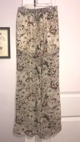 Sheer Floral Pants Multiple