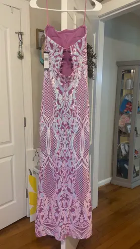 Jump Maxi Prom Dress in Purple w/ iridescent sequin