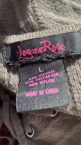 Lorena Rose Lace Up Destroyed Cropped Sweater