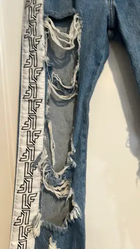 LF Jeans Distressed Ripped With logo On Side