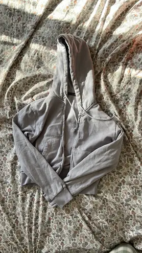 Brandy Melville Blue Zip-Up Hoodie