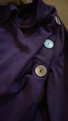 Patty Boutik deep purple long sleeve top with cowl neck with silver buttons