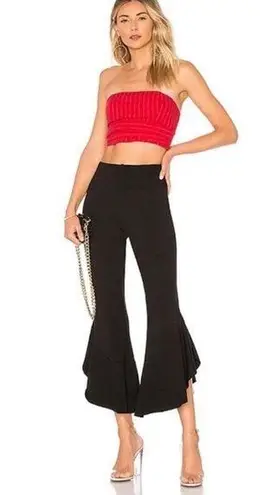 Bailey 44 Black Saint Petersburg Velvet Ruffle Hem Pull On Pants Size M