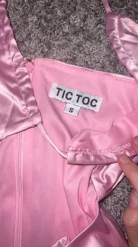 Tic Toc Pink Silk Mini Dress