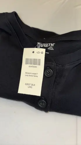 Duluth Trading Co T-shirt Longtail henley long sleeve 3 button Size large NWT