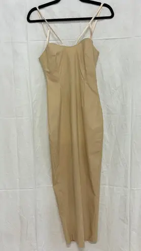 NWT Vesper Strappy Bodycon Midi Dress With Cut Out Ecru/Beige Women's Size US 8