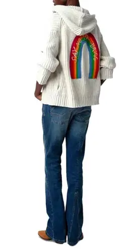 Zadig & Voltaire Anya Zippered Hooded Embroidered Cardigan size L