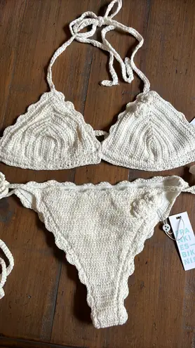 frankie's bikinis NWT Frankie’s Bikinis White Crochet Bikini