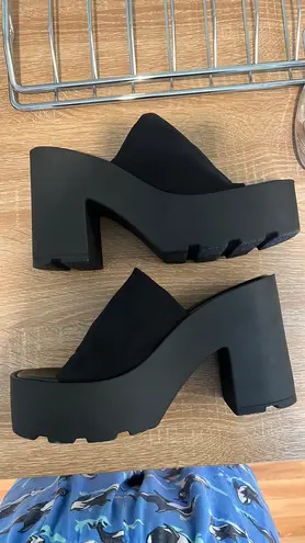 Steve Madden  Sami Platform Block Heel Slide Sandals Black 38 - Image 9