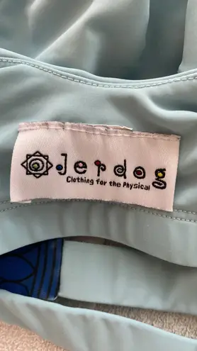 Jerdog workout shirt crisscrossed straps built in bra medallions print Sz small