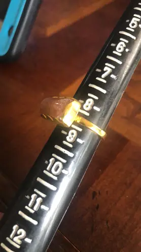 Handcrafted 18kt 925 vermeil strawberry quartz ring 8.5 Gold