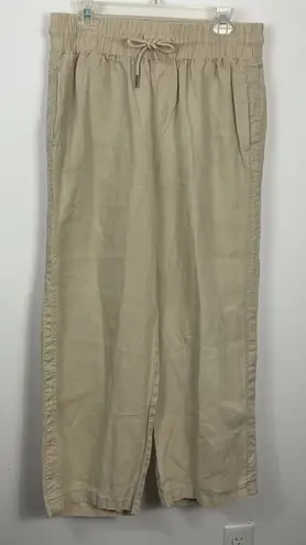 Quince 100% European Linen Wide Leg Pants, Drawstring Waist, Relaxed Fit, Size L