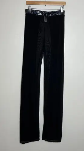 J Valentine Black Mesh Open Slit Festival Rave Costume Pants