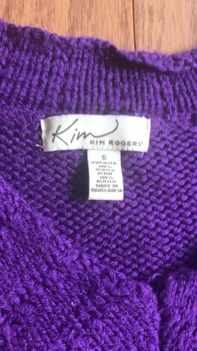 kim rogers Purple Tunic Vneck Pullover