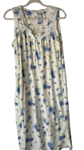 CELESTIAL DREAMS Vintage Floral Nightgown Cream Roses Lace Trim Cottage Coquette White Size undefined