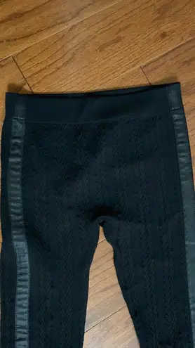 Hot Kiss black ribbed faux leather trim leggings - Size XL**refer to measurement