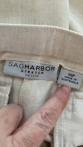 Sag Harbor pants petite stretch hidden button/zip closure pockets Sz 14 Pet NWT