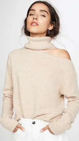 Paige  Raundi Womens Wool‎ Blend  Turtleneck Sweater Cut Out Shoulder Sz S Cream - Image 1