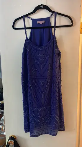 Harper periwinkle purple silver geometric Dress, Medium.