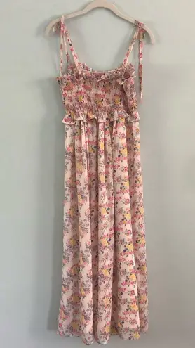 NWT Kos Resort Lace Floral Smocked Maxi Dress