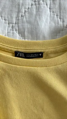 ZARA Yellow Ruffle Sleeve Top