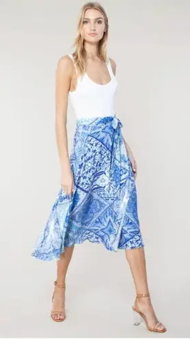 Hale Bob  Printed Paisley Svetlana Wrap Skirt