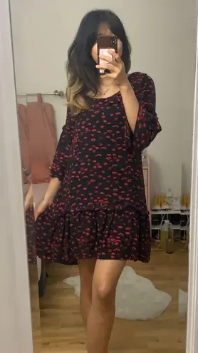 Love moschino silk lips print dress