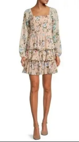 NWOT Madden NYC Triple Ruffle Smocked Dress. Tan Size XXL