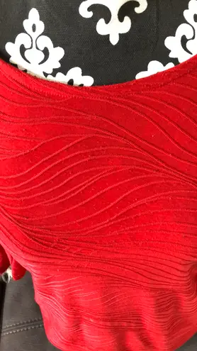 JM Collection Red 3/4 Sleeve Top Size Petite M
