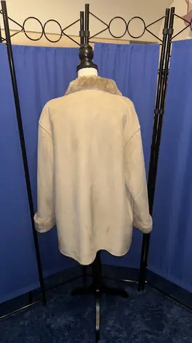 FUDA New York Cream Faux Fur Trim Coat