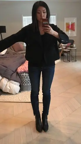 Elizabeth and James women’s Kellan collar black biker jacket size small S