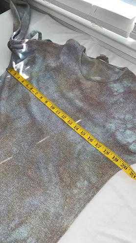 onetheland dress long sleeve unfinished hem rounded neckline sleeve ties Sz MD