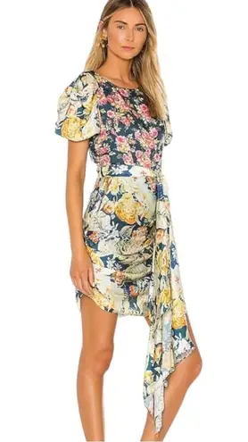 Hemant and Nandita Della Satin Mini Dress Size XS Blue