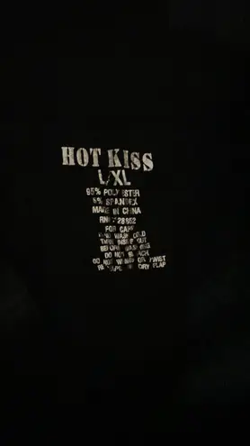 Hot Kiss black ribbed faux leather trim leggings - Size XL**refer to measurement