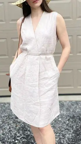 Neiman Marcus 100% Linen Chic Neutral Midi Summer Dress Size Small