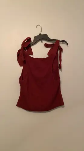 English Factory NEW Mixed Media Henley Tank in Maroon